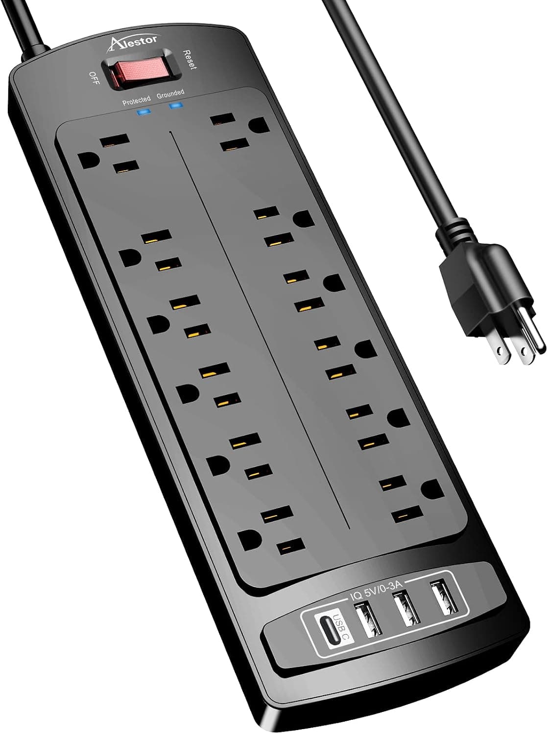 ALESTOR Power Strip, 12 outlets, 2700 J